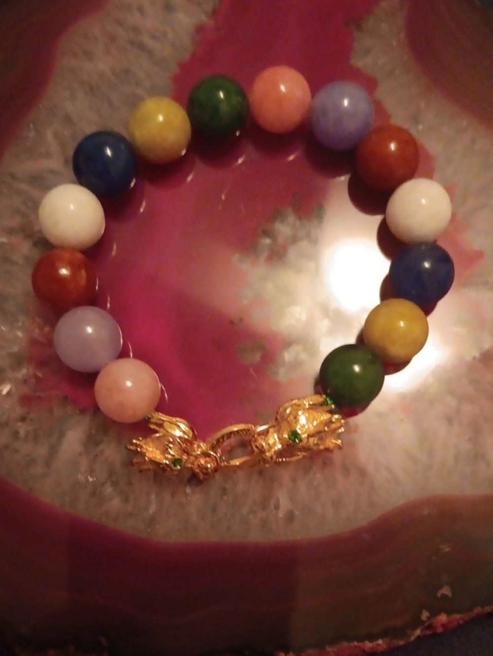 Multi Jade and Chrome Diopside 240.50 ctw Dragon Bracelet in 18K Vermeil Yellow